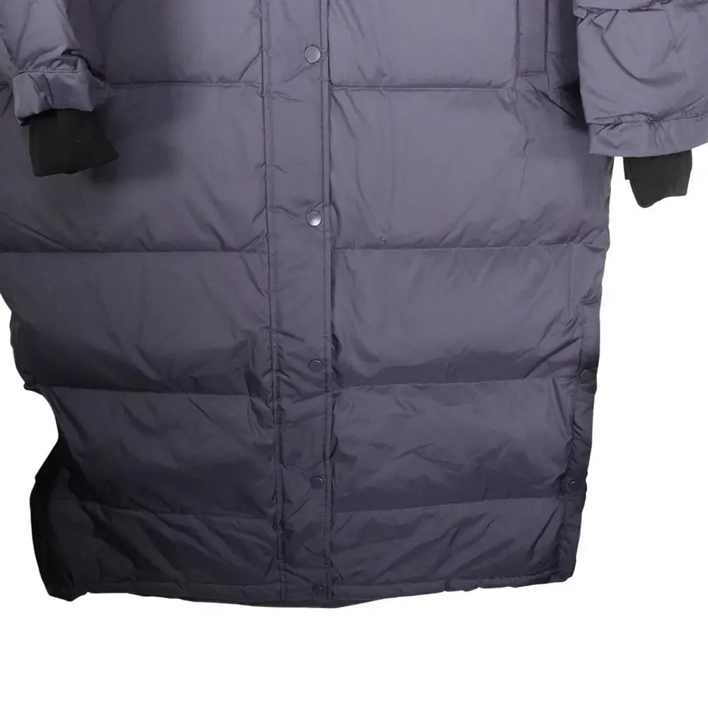 EUC Quince Women's XL Responsible Down Long Puffer Coat Storm Blue $200 Preppy